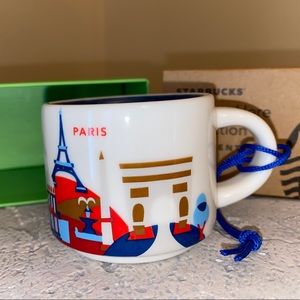 Starbucks Paris France YOU ARE HERE YAH Christmas Ornament Mug 2oz Espresso Cup